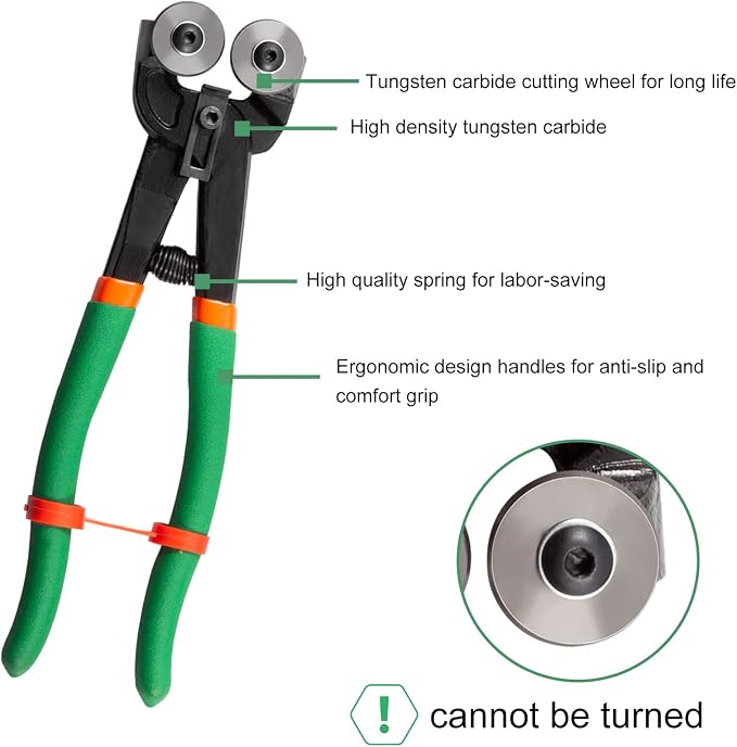 SPEEDWOX Glass Cutting Tool Kit Include Glass Running Pliers, Breaker Grozer Pliers, Mosaic Nippers with Replacement Wheel, Pistol Grip Glass Cutter Set, Cut Resistant Gloves Leather Zipper Bag