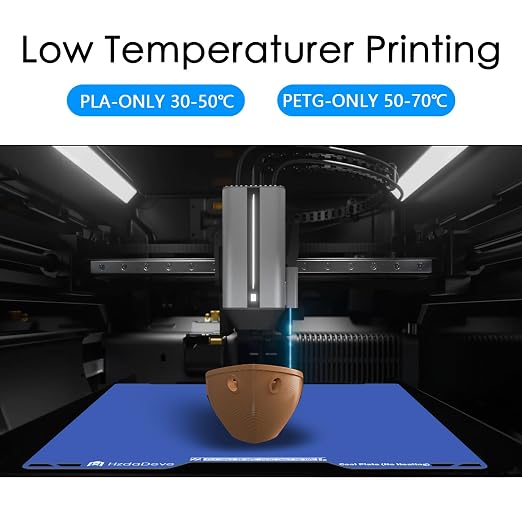 HzdaDeve Upgraded Cool Plate for H2D Combo/H2S Combo Low Temperature Cold Build Plate 355x346.5MM Double Sided Smooth Board Sheet Bed PEI Platform for Bambu Lab 3D Printer (No Heating/No Glue)