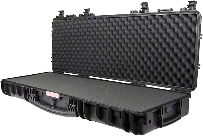 Monoprice Weatherproof Hard Case - 47 x 16 x 6 Inches, With Wheels and Customizable Foam, Shockproof, IP67, Ultraviolet And Impact Resistant Material, Black - Pure Outdoor Collection