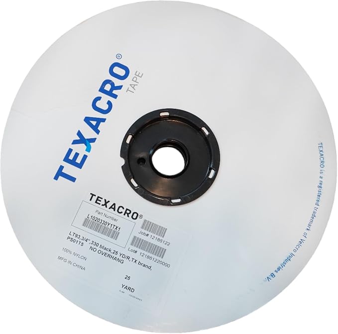 TEXACRO Velcro Brand Essential Loop 71/BLK07525 70/71 Adhesive-Backed Loop-Side Only: 3/4" x 75 ft., Black