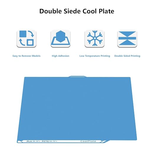 Ceantauri Dual Side Low Temperature Cold Printing Build Plate, 3D Printer Double Sided Textrued Platform with Identification Code for Elegoo Centauri Carbon 260x271mm