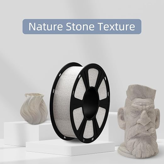 Geeetech Marble PLA Filament, 1.75mm 3D Printer Filament 1kg(2.2lbs), Dimensional Accuracy +/- 0.02 mm, Marble White-Brown Stone Color, Fit Most FDM Printer