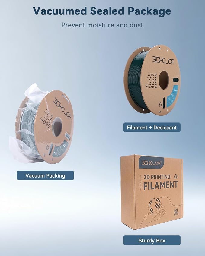 3DHoJor PLA Filament 1.75mm,3D Printer Filament,1kg Cardboard Spool (2.2lbs),Dimensional Accuracy +/- 0.03 mm,Odor Free, Clog Free, No Brittle Filaments, Fit Most 3D FDM Printer,Green
