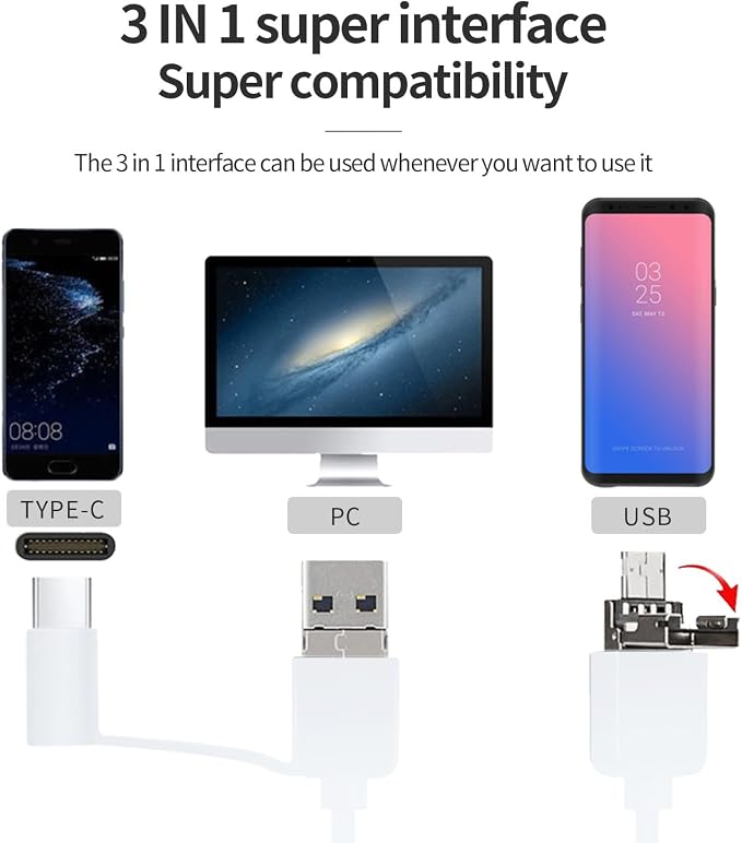 Super Clear Intraoral Camera&Dental Camera,Visual Intraoral Camera Dental with Mirco USB/Type-C/USB Connector for Personal Home Teeth Inspection,Easy to Use for Android or PC
