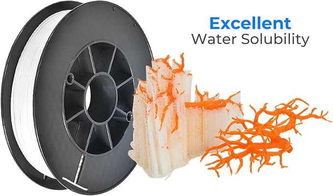 PVA Filament, Water Soluble Support 3D Printer Filament 1.75mm 0.5KG Spool for 3D Printers, Natural