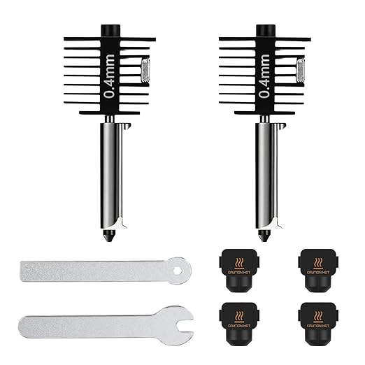 Bamboo Lab Upgrade Hardened Steel Hotend Kit for Bambu Lab A1 Mini /A1,2 Pack 0.4mm Harden Steel Nozzle,All Metal Extruder Hot End Heating Block Replacement, High-Speed 3D Printer Accessories