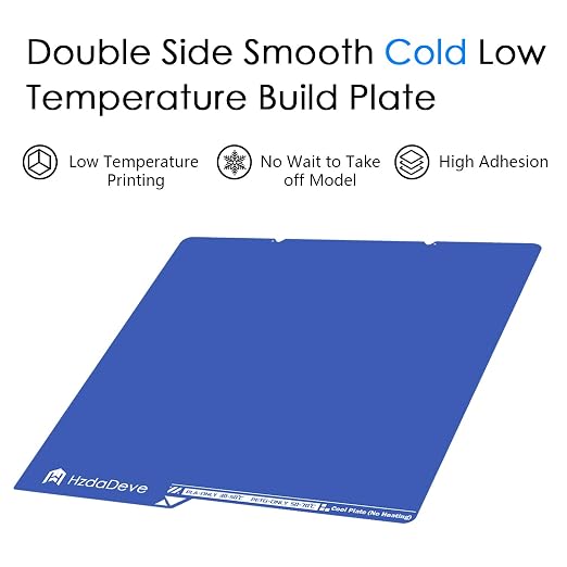HzdaDeve Kobra X Cool Build Plate for Kobra 4/Kobra S1 Low Temperature Cold Build Plate Double Sided Smooth Board Sheet Bed PEI Platform for Anycubic 3D Printer (No Heating/No Glue)
