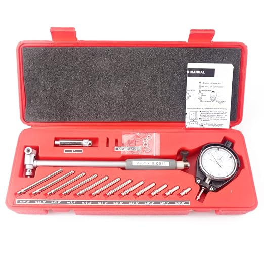 Dial Bore Gauge Set Range 2.0"-6.0" Diameter Indicator Measuring Engine Cylinder Tool Kit