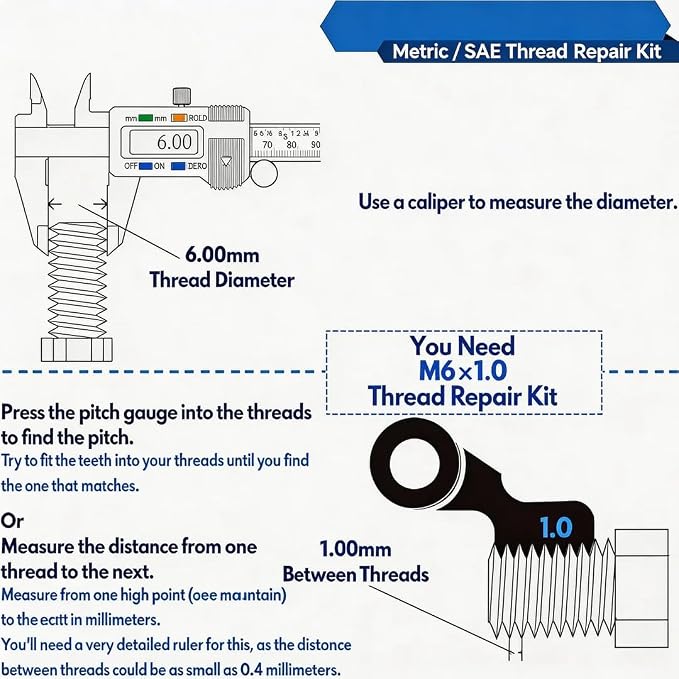 M10 X 1.25 Thread Repair Kit, Metric Helicoil Kit with HSS Drill Bit, 10PC Wire Thread Inserts