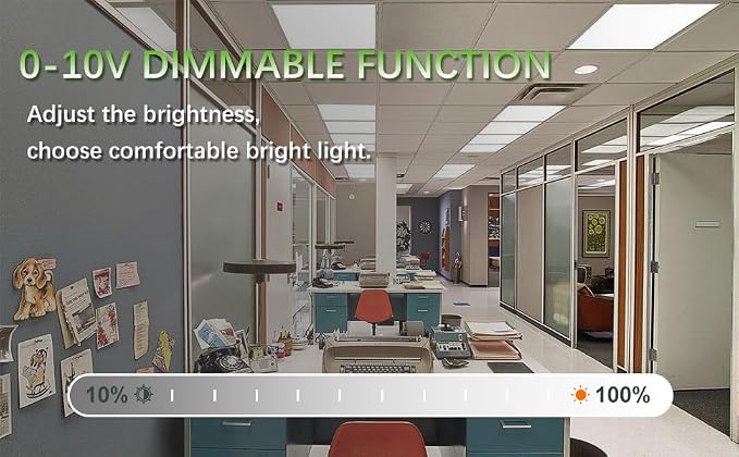 LED Retrofit Kit 2x4 FT,36W Magnetic Troffer Retrofit Kit,4000K Natural White,5400LM Super Bright,0-10V Dimmable,T8 T10 T12 Fluorescent Replacement,UL Cert,Quick Easy Install