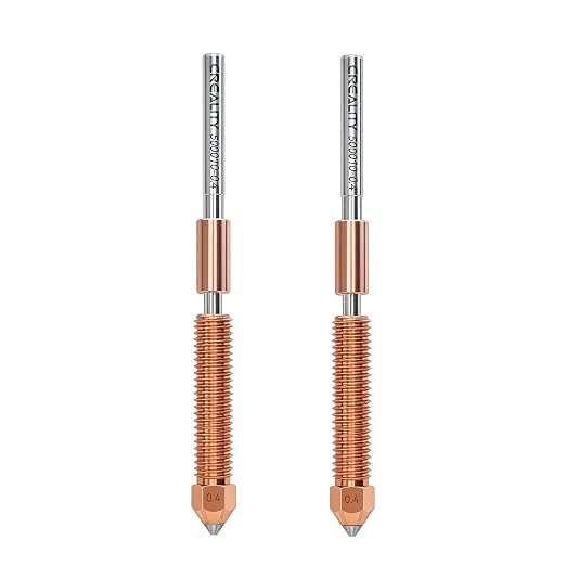 Creality Official K2 Pro Nozzle Upgraded, 0.4mm 2 PCS Larger Cavity Quick-Swap K2Pro Nozzle, Copper Alloy and Hardened Steel Hotend Nozzle Replacement Accessories for 3D Printer K2 Pro Combo