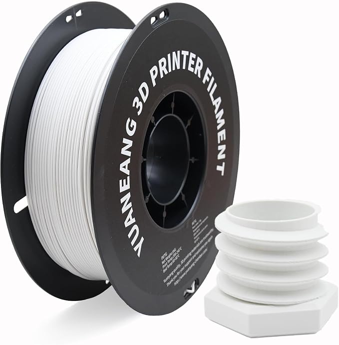 Matte White PETG 3D Printer Filament 1.75mm, 1kg Spool, Strong & Heat-Resistant PETG Material, Non-Reflective Matte Finish, ±0.03mm Precision, Warp-Resistant & Durable