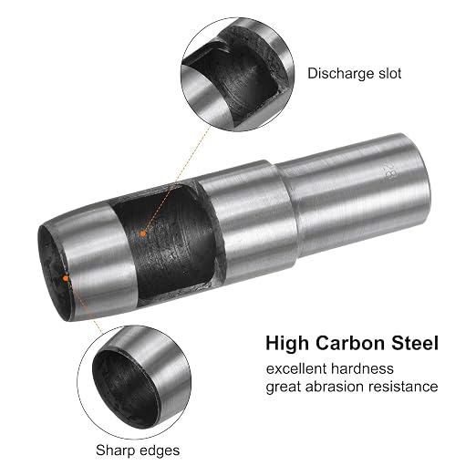 HARFINGTON Hollow Punch for Leather 28mm Round Hole Punch Tool for Belt Puncher Carbon Steel Single Punch for Watch Belts Cut Leather Craft Rubber Paper Fabric Plastic Soft Material