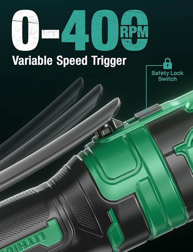 KIMO Extended Cordless Ratchet Wrench 1/2", 400RPM 40Ft-Lbs 4-Inch Long Neck Electric Ratchet Wrench Set w/Variable Speed, 7 Sockets & 1/4" Adapter, 12V Power Ratchet Wrenches with 2x2.0 Ah Batteries