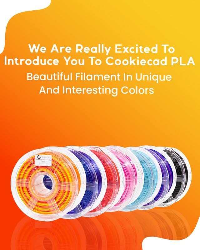 Cookiecad PLA Filament 1.75mm 1kg Rainbow Multicolor 3D Printer Filament - Sunrise PLA