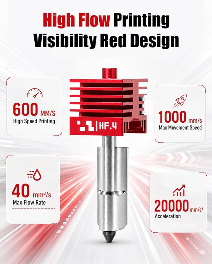 3Pcs High Flow P2S Hotend with MPVD Anti-Stick Hardened Steel Nozzle | Replacement for Bambu Lab P2S/X2D/A2L/H2D/H2S/H2C/A1/A1 Mini, Upgraded HF P2S Hotend for Reduced Clogging,Save 30% Print Time