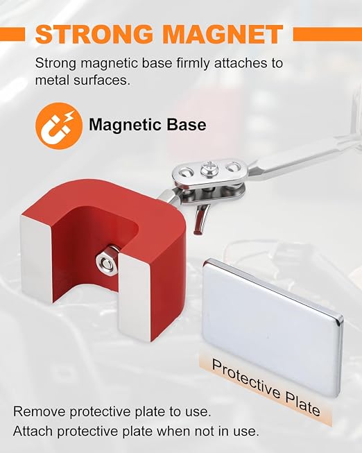 2 pcs Inspection Mirror with Magnetic Base Welding Mirror Adjustable Arm Machine Tool for Auto Mechanics Machinists Craftsmen Technicians Use in Confined Spaces
