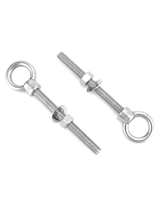 QWORK Threaded Eyebolts, 5 Pack 5/8" x 6" Long Stainless Steel Marine Grade Shoulder Eye Bolt
