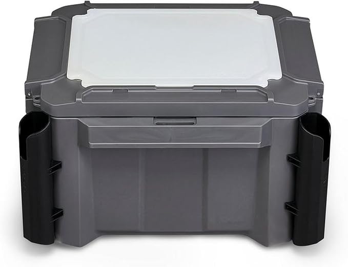 Plano GoNow Freshwater Fish Kit, Waterproof Field Box with Rod Holders, Cutting Board, 4 StowAway 3700 Boxes, Modular Storage Organizer, Charcoal