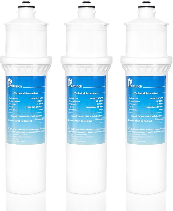 F.SET.SS-2.5 Replacement Filter for EWS SS-2.5 Max Flow System | Activated Carbon Block, 0.5-Micron Filtration, 2.5 GPM High Flow, Replaces Part #ELF-SS-2.5-R, 3 Pack
