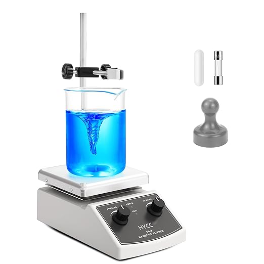 HYCC Magnetic Stirrer Hot Plate Max 520℉, 100-2000RPM Hot Plate with Magnetic Stirrer, 2000mL Magnetic Hotplate Stirrer, Magnetic Stir Bar, Stir Bar Retriever