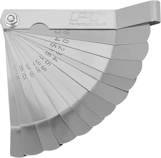Performance Tool W130C 12-Blade Tappet Gauge for Precise Valve Adjustments and Engine Maintenance