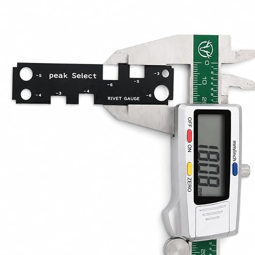 Rivet Gauge Tool | One Piece Rivet Measuring Gauge | Metal Rivet Inspection Gauge | Shop Head and Rivet Length Checker | Aluminum Plate Riveting Measurement Tool