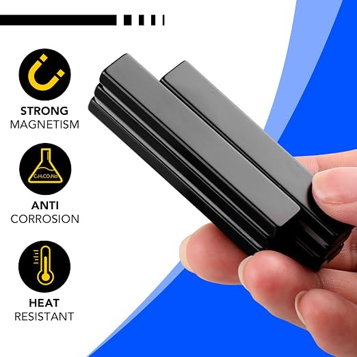DIYMAG Neodymium Strong Magnets，24 Pcs Magnet Strip for Fridge Craft Black | 60x10x5 mm Heavy Duty Rare Earth Magnetic Tape with Adhesive Backing on Shower Door Refrigerator Whiteboard Cabinet