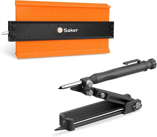 Saker Multi-function Scribing Tool&Saker Contour Gauge (10 Inch Lock) Profile Tool