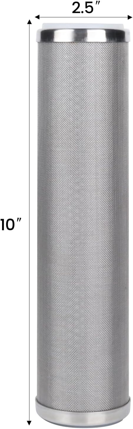 Stainless Steel Cleanable Wire Mesh Filter Cartridge 10”Length,2.5"OD(800 Micron)