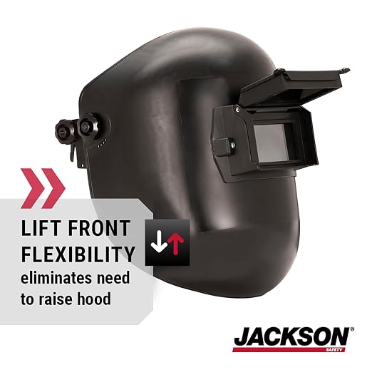 Jackson Safety PL280 Pipeline Welding Helmet - Shade 10 Flip Front Welding Hood - ANSI Z87.1 - Made in USA (Multiple Headgear Styles and Colors)
