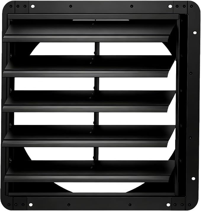Galvanized Sheet Automatic Exhaust Louver Vent (Fan Blades and Motor Not Included) for Residential Attics, Workshops, Barns, Greenhouses (20inch)