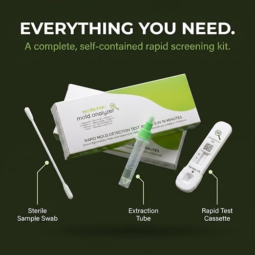 Mold Analyzer, Easy Professional Mold Detection Kit, 1 Pack | Easy At-Home Mold Detection, Fast, Accurate 10-Minute Results, DIY Testing Kit for Homes, Apartments, Bathrooms, HVAC & More