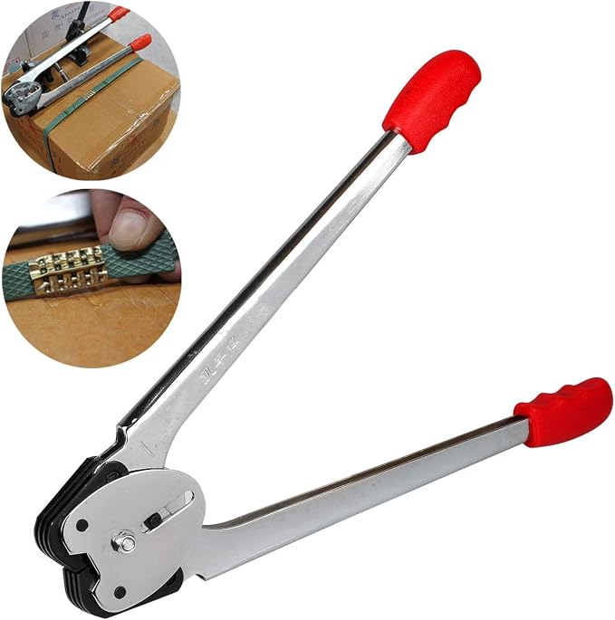 Pallet PP Plastic Strapping Kit, Packaging Banding Tensioning Tool, Heavy Duty Poly Tensioner & Cutter Manual Tools, Free 100pcs Corner Protector, 100 Seals