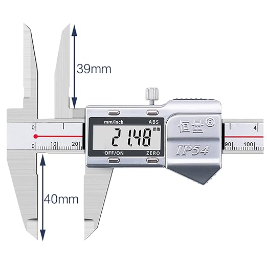 Long Upper Jaw Digital Caliper, Electronic Caliper Measuring Tool with Long Upper Jaw for Measuring Diameter of Deep Holes, 0-6 Inch/150mm Measuring Range, 0.0005"/0.01mm Resolution (6 Inch)