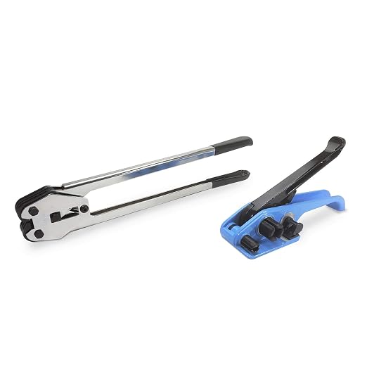 IDL Packaging - P-330, C-5005 Strapping Tool Set for 5/8" Polyester (PET) Strapping - Tensioner and Sealer for Plastic Polyester Banding - Packaging Strapping Tool Kit