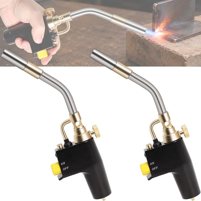 TS8000 Propane Torch Head 2 Pack by Wadoy High Intensity Trigger-Start Soldering Torch Compatible with MAPP/Propane for Soldering, Brazing, Welding, Searing Steak, Map Gas Torch Head