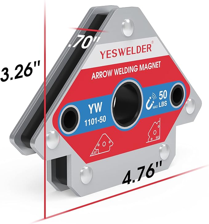 YESWELDER 50 LB Welding Magnets & Round Dual Sided Metal Sheet Guage & Metal Sheet Thickness Gauge 2pk Stainless Steel Wire Welding Gauge