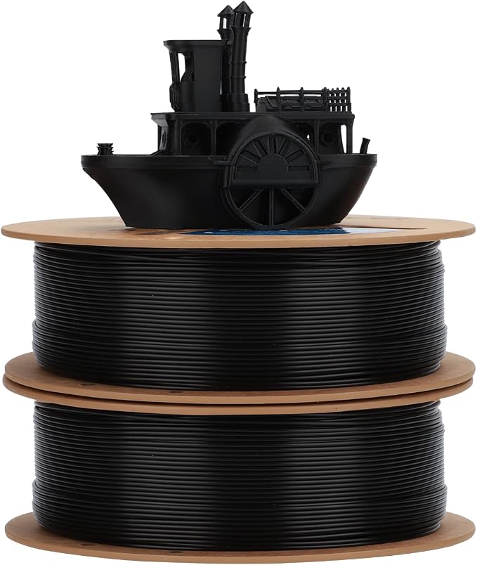 3DHoJor PLA Pro Filament 1.75mm 3D Printing Filament PLA + Bundle 1kg*2 (4.4lbs) Cardboard Spool Dimensional Accuracy +/- 0.03 mm-2 Pack Black