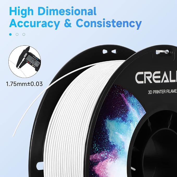 Creality ABS Filament 1.75mm, 3D Printer Filament, No-Tangling, Strong Bonding and Overhang Performance Dimensional Accuracy +/-0.02mm, 2.2lbs/Spool