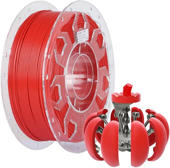 Creality PLA Filament 1.75mm, 3D Printer Filament, 1.0kg (2.2lbs) Spool, No Warp Enhanced Toughness, Dimensional Accuracy ±0.03mm Printing Filament, for 3D Printers (Red)