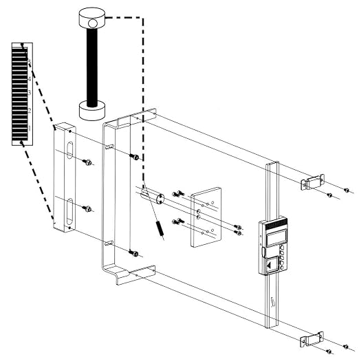 iGaging Digital Readout (DRO) and Quill Kit Mounting Bracket for Bridgeport Type Mills 6" Travel Inch/mm/Fractions