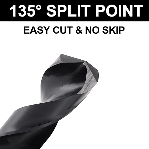23/32 Drill Bit for Metal and Hardened Steel, M35 Cobalt 1/2 Inch Reduced Shank Industrial Grade Heavy Duty Drill Bit, with Index Storage Case