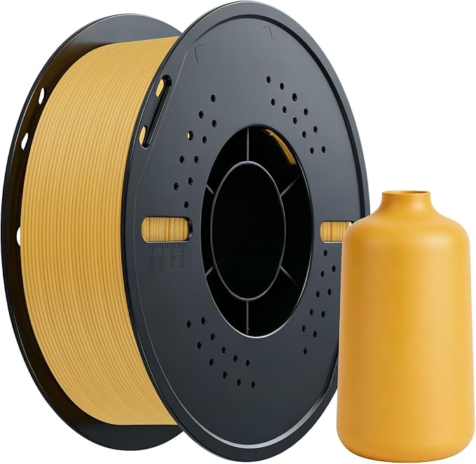 Kingroon Matte PLA Filament 1.75mm 3D Printer Filament Matte Filament 1kg Dimensional Accuracy +/- 0.02 mm (Matte Yellow)