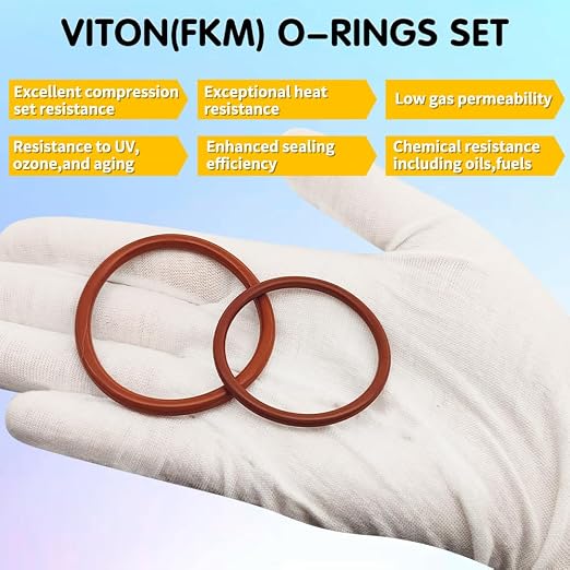 Viton O-Ring Kit, 396PCS, 30 Sizes, Metric, Shore 75A Durometer | FKM O-Rings,High-temperature resistant,Hydraulic, Automotive, Engine and Plumbing Repair