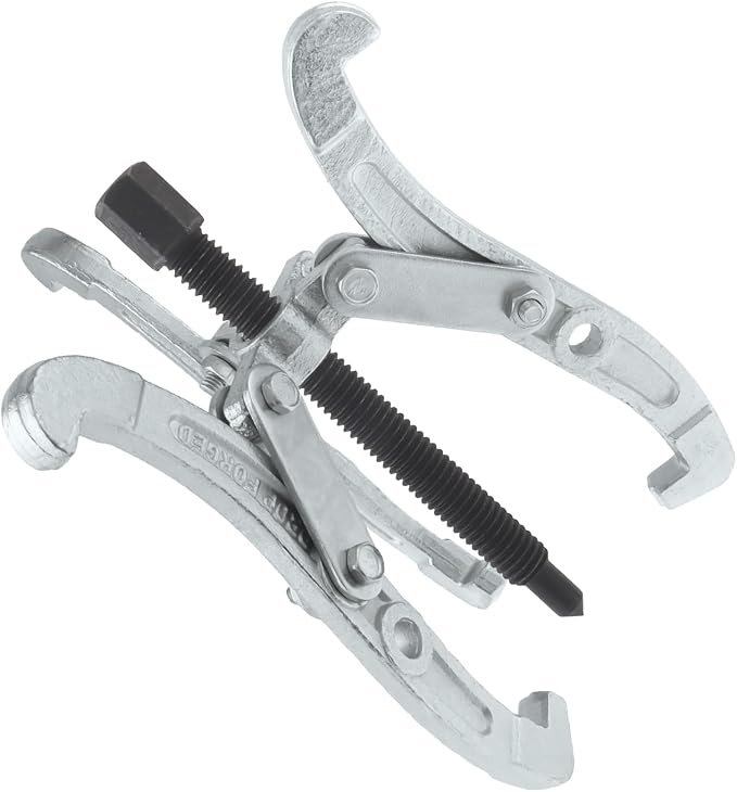 ChgImposs 8 Inch 3-Jaw Gear Puller, 2 Jaw 3 Jaw Puller for Pulley Gears Bearings and Flywheels, Heavy Duty Pulley Puller with Reversible Jaws, High Carbon Steel Removal Tool Bearing Puller Tool