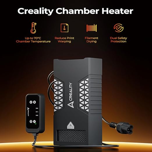 Creality 3D Printer Heater, PTC Chamber Heater 400W - 45-70°C, Filament Drying, Reduces Warping, Dual Safety Protection, Mini Heater Temp Control for LCD/DLP/FDM 3D Printers