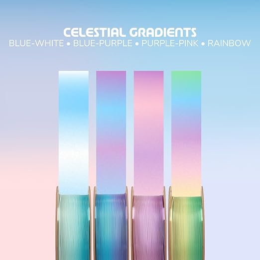 Polymaker Panchroma PLA Filament 1kg, Gradient 3D Printing Filament 1.75mm | Celestial Rainbow, Neatly Wound PLA for Easy Print & Smooth Feeding. Compatible with Bambu Lab & Most 3D Printers