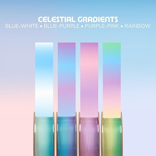 Polymaker Panchroma PLA Filament 1kg, Gradient 3D Printing Filament 1.75mm | Celestial Blue-White, Neatly Wound PLA for Easy Print & Smooth Feeding. Compatible with Bambu Lab & Most 3D Printers