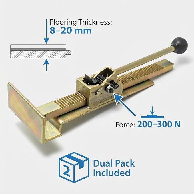 QWORK Flooring Jack – Ratcheting Alignment Tool for Hardwood Installation, Edge Tightening & Board Straightening